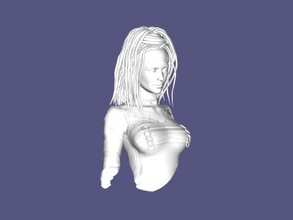 bust of a girl dreadlocks toys people 3d print model - Mito3D