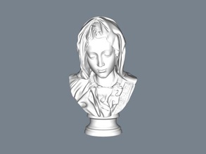 bust of mary art sculpture 3d print model - Mito3D