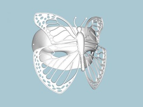 masque papillon gratuit modèle 3d - téléchargement de fichier stl De la mode Ornements origine du partie 3d print model - Mito3D