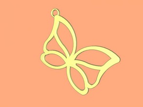farfalla pendente moda ornamenti 3d print model - Mito3D