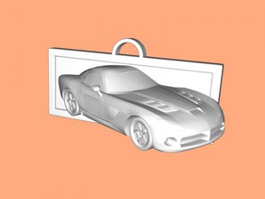 car keychain free 3d model - download stl file Fashion Accessories raised picture dodge viper 3d print model - Mito3D