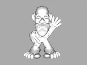 cardboard man free 3d model - download stl file Toys Cartoons funny character big legs head 3d print model - Mito3D