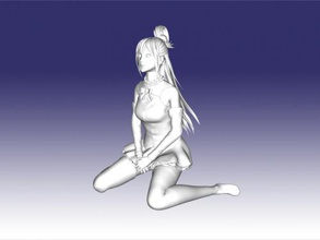 desenho animado menina sentado brinquedos desenhos animados 3d print model - Mito3D