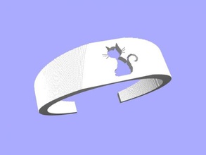 gatto braccialetto moda ornamenti 3d print model - Mito3D