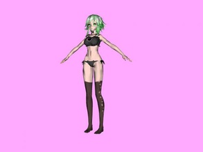 chat lingerie fille obj jouets dessins animés 3d print model - Mito3D