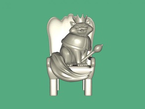 kedi lord free 3d model download stl dosyası Oyuncaklar Hayvanlar tacı tahtı dosya 3d print model - Mito3D