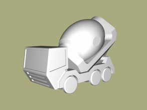 cement truck free 3d model - download stl file Toys Machinery large useful car 3d print model - Mito3D