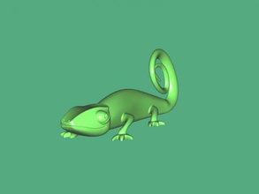 chameleon long tail free 3d model - download stl file Toys Animals funny creature swirling 3d print model - Mito3D