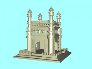 charminar Kostenlose 3d-Modell - download-stl-Datei Kunst Architektur Moschee vier Minarette stl-Datei 3d print model - Mito3D