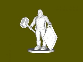 classic dwarf free 3d model - download stl file Toys Games chunky hammer shield 3d print model - Mito3D