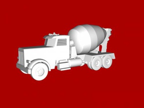 costruzione di camion gratuita modello 3d - scaricare il file stl I giocattoli Macchine realistico cemento 3d print model - Mito3D
