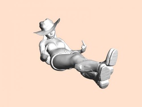 fresco de vaqueros gratis en modelos 3d descargar el archivo obj Los juguetes Personas descortés sombrero niña 3d print model - Mito3D