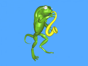 crazy frog Kostenlose 3d-Modell - download obj-Datei Spielzeug Tiere cute green Musiker 3d print model - Mito3D