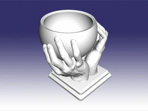 cup hands free 3d model - download stl file Home Accessories may statuette 3d print model - Mito3D