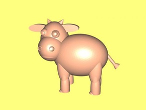 nette Kuh Kostenlose 3d-Modell - download-stl-Datei Spielzeug Tiere Modell bemalt stl-Datei 3d print model - Mito3D