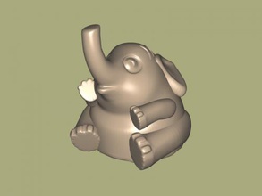 cute elephant free 3d model - download stl file Toys Animals figurine endearing baby 3d print model - Mito3D