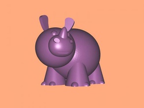 carino rhino gratuita modello 3d - scaricare il file stl I giocattoli Animali piccolo e panciuto figura 3d print model - Mito3D