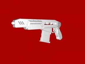 cyberpunk gun free 3d model - download stl file Toys Weapon assault weapons future 3d print model - Mito3D
