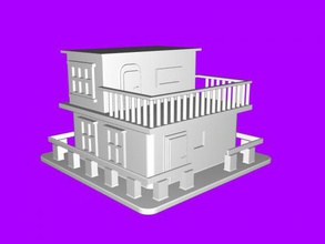 decor house free 3d model - download stl file Art Architecture two-story mansion 3d print model - Mito3D