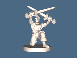 defending warrior free 3d model - download stl file Toys People crossed swords 3d print model - Mito3D