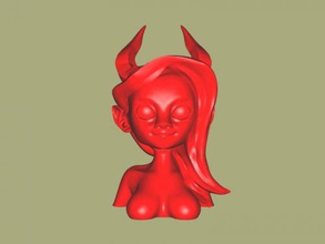 demonio niña busto arte escultura 3d print model - Mito3D