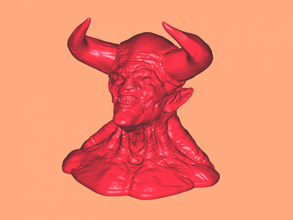 devil head free 3d model - download stl file Art Sculpture demon lord 3d print model - Mito3D