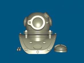 diver suit free 3d model - download stl file Toys Machinery old diving helmet immersion 3d print model - Mito3D