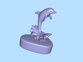 dauphin cœur jouets animaux 3d print model - Mito3D