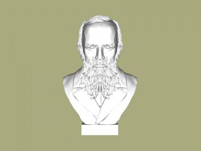 Dostoyevski bust free 3d model download stl dosyası Sanat Heykel ünlü Rus yazar dosya 3d print model - Mito3D