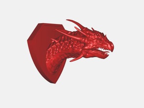 dragão cabeça parede monte casa interior 3d print model - Mito3D