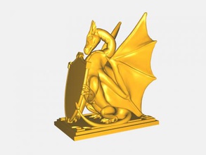 drago scudo giocattoli animali 3d print model - Mito3D