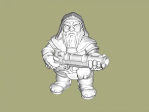dwarf gun free 3d model - download obj file Toys Cartoons severe armed 3d print model - Mito3D