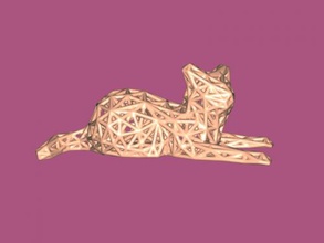 edged cat free 3d model - download stl file Art Sculpture unusual statue sharp edges 3d print model - Mito3D