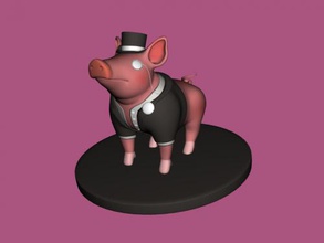 élégant cochon gratuit modèle 3d - télécharger le fichier obj Les jouets Animaux veste chemise 3d print model - Mito3D