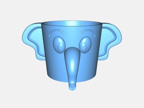 elephant cup holder free 3d model - download stl file Home Kitchen beautiful children 3d print model - Mito3D