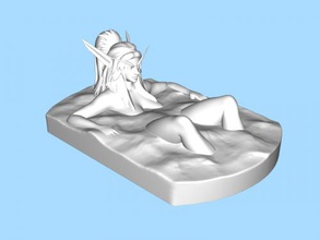 elf girl in bath toys cartoons 3d print model - Mito3D