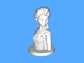 elsa büst sanat heykel 3d print model - Mito3D