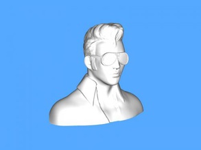 elvis presley busto arte escultura 3d print model - Mito3D