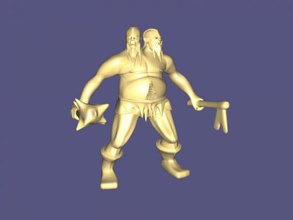 ettin free 3d model - download stl file Toys Games two-headed giant dungeons dragons 3d print model - Mito3D