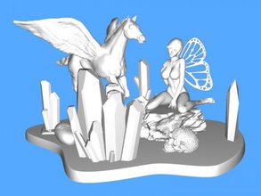 fata pegasus arte scultura 3d print model - Mito3D