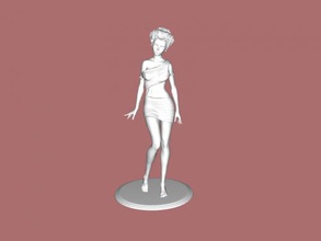 fashion lady gratuita modello 3d - scaricare il file stl I giocattoli Persone ben vestito ragazza di 3d print model - Mito3D