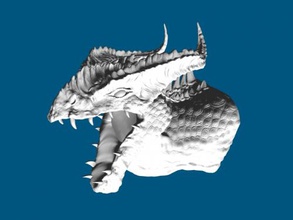 féroce dragon tête art sculpture 3d print model - Mito3D