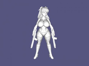 fighting anime girl toys cartoons 3d print model - Mito3D