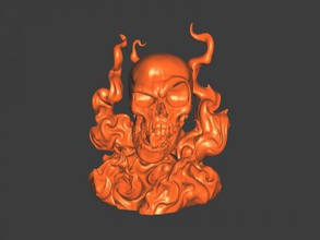 fire skull free 3d model - download stl file Art Sculpture scary screaming 3d print model - Mito3D