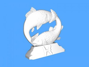 fishes free 3d model - download obj file Art Sculpture statuette 2 3d print model - Mito3D