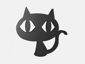 düz kedi free 3d model download stl dosyası Moda Aksesuarlar siyah büyük gözleri dosya 3d print model - Mito3D