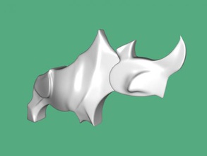 flat rhino free 3d model - download stl file Toys Animals schematic figure 3d print model - Mito3D
