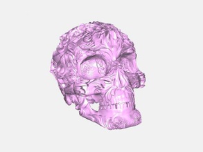 flower skull art sculpture 3d print model - Mito3D
