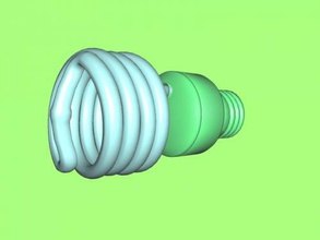 lampadina fluorescente gratuita modello 3d - scaricare il file obj Casa Accessori di mercurio a bassa pressione-vapore gas scarico, la lampada utilizza fluorescenza produrre luce visibile 3d print model - Mito3D