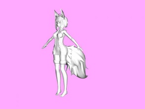 fox girl obj toys cartoons 3d print model - Mito3D